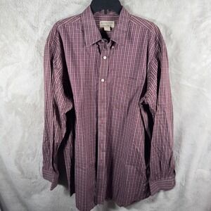 Duluth Trading Co Wrinklefighter Plaid Long Sleeve Button Down Shirt XL Tall